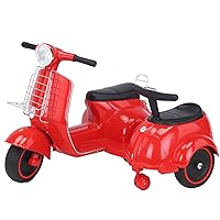 12V Kids Ride-On Motorcycle with Sidecar, 5-Wheeler Electric Chopper Bike with LED Lights, Sound, MP3, USB,12V Motor, Aged 3+ Red