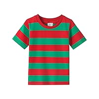 Spring&Gege Boys' Short Sleeve Striped Crew Neck T-Shirt