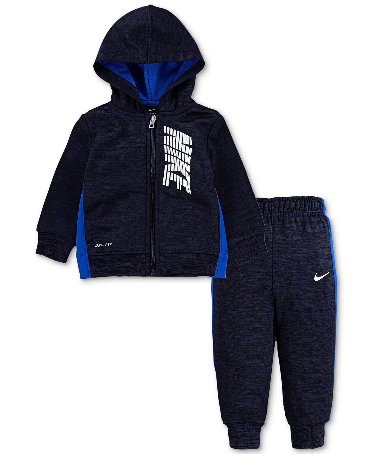 Nike Baby Boy's Heather Therma Zip-Up Hoodie and Pants Two-Piece Set (Toddler)