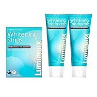 Whitening Duo Set – Peroxide Free - Enamel Safe for Whiter Teeth – Includes 21 Whitening Treatments & 2 Pack Whitening Toothpaste Certified Non-Toxic, Fluoride Free & Dentist Formulated