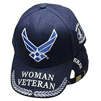 US Air Force Wings Veteran Woman Warrior Navy Blue Blue Embroidered Hat Cap