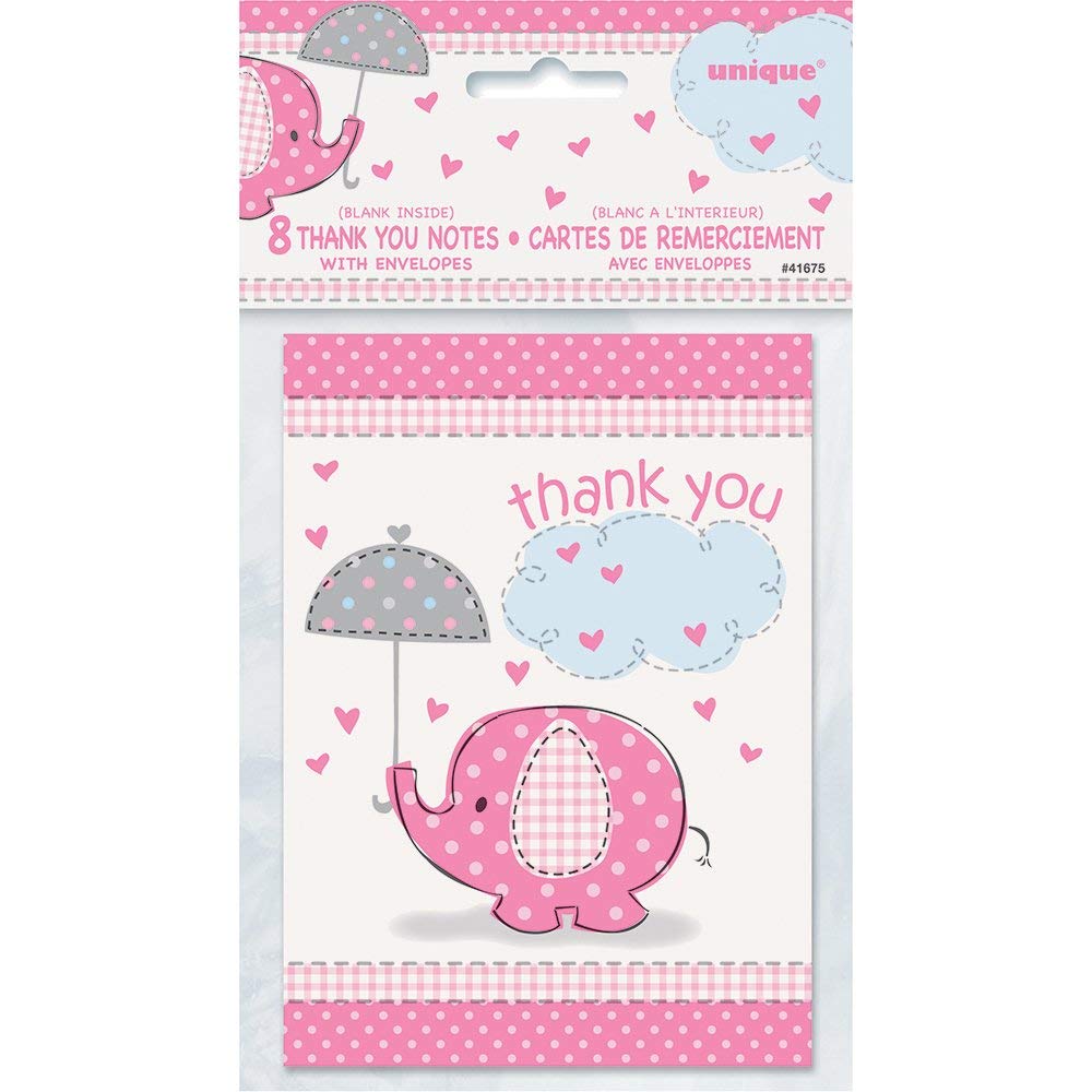 Unique Baby Elephant Thank You Cards, 5.5