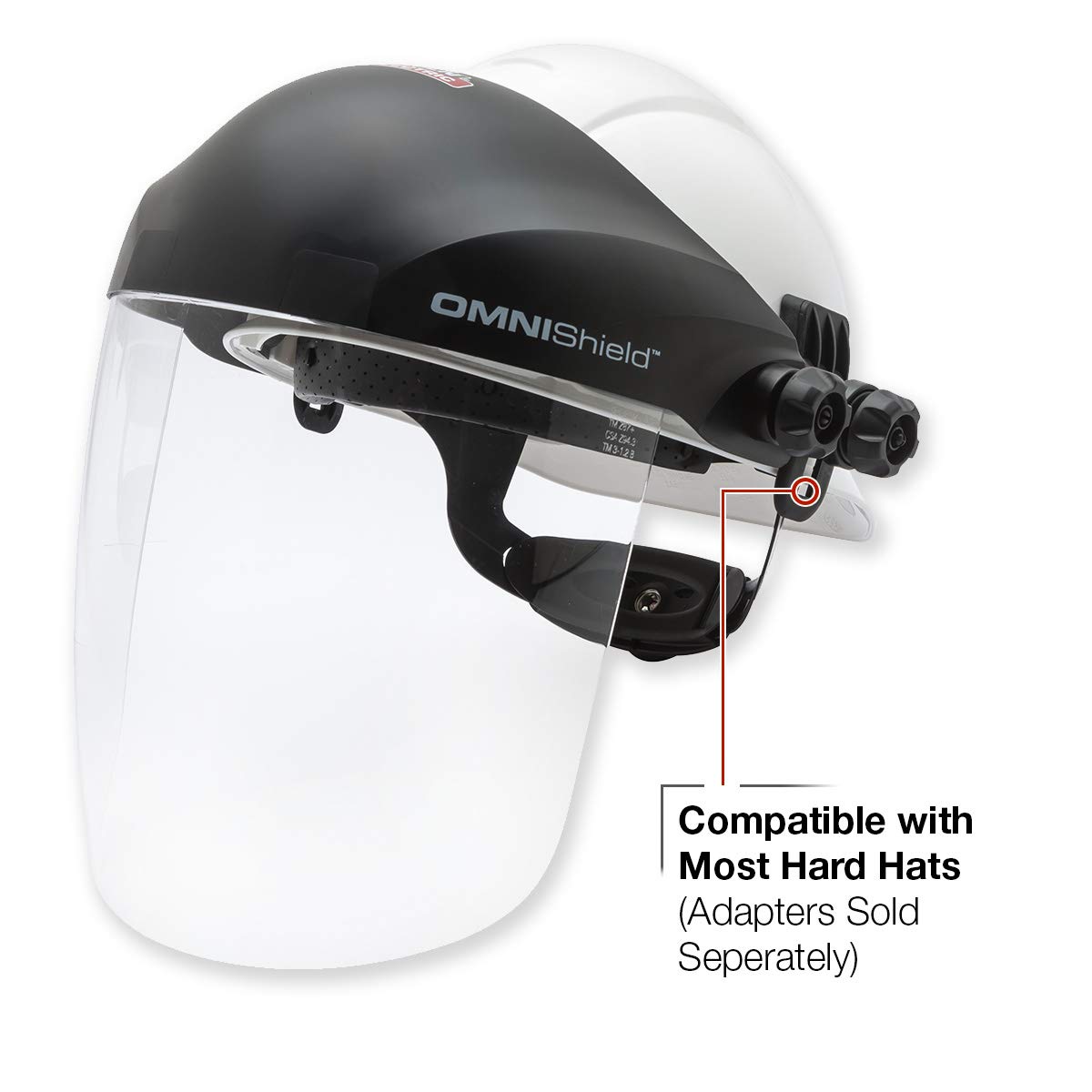 Lincoln Electric OMNIShield Professional Face Shield - Anti-Fog & Anti-Scratch Coated Clear Lens - Premium Headgear - K3752-1