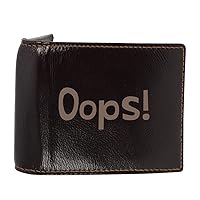 Oops! - Genuine Engraved Soft Cowhide Bifold Leather Wallet