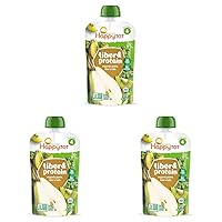 Happy Tot Organics Stage 4 Baby Food Pouches, Gluten Free, Vegan Snack, Fiber & Protein Fruit & Veggie Puree, Pears, Kiwi & Kale, 4 Ounce (Pack of 3)