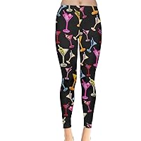 CowCow Womens Wine Glasses Beer Cocktail Alcohol Spirits Whisky Drinks Celebration Party Leggings, XS-5XL