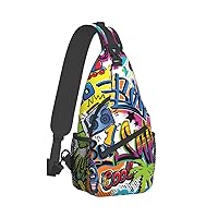 Mqgmz Rose Skull Print Shoulder Bag Crossbody Backpack, Casual Daypack, Sling Bag, Chest Bag, Travel Bag