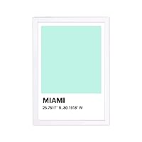 Cities and Skylines Framed Wall Art Prints 'Miami Color Swatch' United States Cities, 13x19