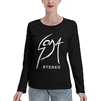 Soda Stereo Logo Long Sleeve Womens Casual Loose Round Neckline Pullover
