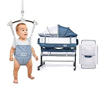 Infant Master Baby Bassinet with Diaper Changer, Blue Doorway Jumper, Ideal Gift for Newborn