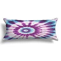 Colorful Cotton Body Pillows for Side Sleeper Tie Dye Body Pillow Pillowcase for Pregnant Women Rainbow Long Pillow Case with Zipper Vintage Pillowcase Bedroom Couch Sofa Decor 20x54in