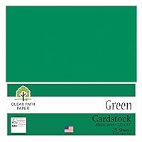 Clear Path Paper - Green Cardstock - 12 x 12 inch - 65Lb Cover - 25 Sheets
