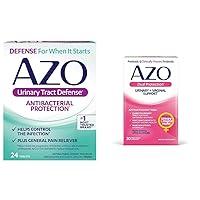 AZO Urinary Tract Defense Antibacterial Protection, Helps Control a UTI Until You Can See a Doctor 24 Count + Dual Protection, Urinary + Vaginal Support*, Prebiotic Plus Probiotic, 30 Count