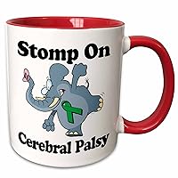3dRose Elephant Stomp On Cerebral Palsy Awareness Ribbon Cause Design - Mugs (mug_114502_5)