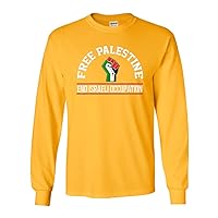 Long Sleeve Adult T-Shirt Free Palestine End Israeli Occupation DT