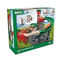 Brio World - 33887 Lift & Load Warehouse Set | 32 Piece Train Toy with Accessories and Wooden Tracks for Kids Ages 3 and Up