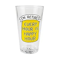 Enesco Our Name is Mud Retired Happy Hour Beer Pint Glass, 16 Ounce, Multicolor