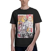 Anime Manga Beastars T Shirt Men's Summer Round Neckline Tops Cotton Casual Short Sleeve Tshirt