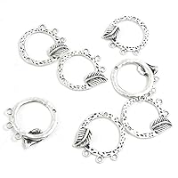 70 Pieces Antique Silver Tone Jewelry Making Charms Crafting Beading Craft E6CW3 Ear Drop Connector End Bars