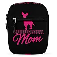 Chihuahua Mom Dog Small Crossbody Bag Mini Shoulder Bag for Men Adjustable Satchel Bag Messenger Bag