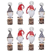 PRETYZOOM Creative Memo Clip 8PCS Christmas Gnomes Place Card Holder Table Number Holders Table Picture Holder for Christmas Party Favors Gifts Christmas Card Holder