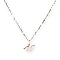 jewellerybox Rose Gold Plated Small Sterling Silver Dinosaur Necklace 18