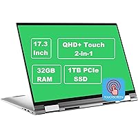 Dell Inspiron 7000 7706 17-inch QHD+ (2560 x 1600) 2-in-1 Touch Business Laptop (Intel Quad-core Core i7-1165G7, 32GB DDR4 RAM, 1TB PCIe SS Backlit, Thunderbolt 4, Windows 10 pro (Renewed)
