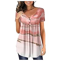 Women's T-Shirts Tshirts Shirts for Women Country Concert Tops for Women Womens Exercise Tops Summer Shirts Women Petite Tops for Women Women's T Shirts Casual Soft Going Pink L