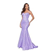 Sparkly Sequin Prom Dresses Mermaid Spaghetti Straps Party Dresses Women's Sweetheart Formal Dresses
