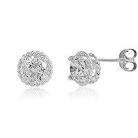 2.00 Ctw Round Cubic Zircon Gemstone Platinum Plated Solitaire With Accent 925 Sterling Silver Stud Earring For Girls