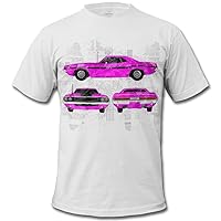 Men's 1970 Challenger Sketch American Muscle Car T-Shirt, 6XL, Purple