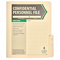 Employee Personnel File Folder, Confidential, 11.75 x 9.5, 10 Pack
