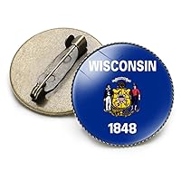 Wisconsin Flag Brooch - Wisconsin Flag Pin Lapel Badge Pin Button Brooch For Suit Tie Hat Women Men,Novelty Jewelry Brooch For Patriot Clothing Bag Accessories