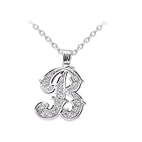 Rylos Necklaces For Women Gold Necklaces for Women & Men Sterling Silver or Yellow Gold Plated Silver Personalized Diamond Initial Necklace Special Order, Made to Order 18 inch chain 20x15mm