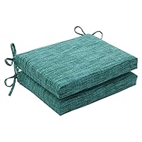 Pillow Perfect Remi Solid Indoor/Outdoor Patio Seat Cushions Plush Fiber Fill, Weather and Fade Resistant, Square Corner - 16