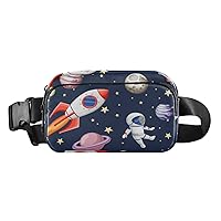 Galaxy Space Rocket Fanny Pack for Men Boys Everywhere Belt Bag Mens Fanny Pack Crossbody Bags for Women Fashion Waist Packs with Adjustable Strap Belt Purse for Sports Outdoors Travel Shopping