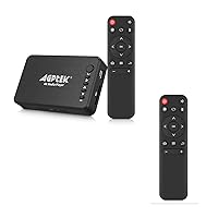 AGPTEK Updated 4K@30hz HDMI TV Media Player with One More Remote Control, with HDMI/AV/VGA Output, Digital MP4 Player for 14TB HDD/ 256G USB Drive/SD Card/H.265 MP4