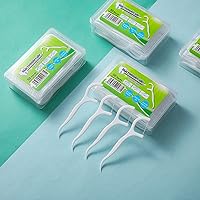 Dental Floss Picks High Toughness Professional Toothpicks Sticks 12-Pack(600pcs) with Portable Case and Dental Picks Perfect for Family,Hotel,Travel