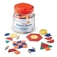 Learning Resources Plastic Pattern Blocks - Set of 250, Ages 3+, Shape Games for Preschoolers, Homeschool Supplies, Shape Manipulatives for Kids,Back to School Supplies,Teacher Supplies