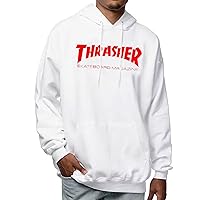 Thrasher Magazine Men's Skate Mag White/Red Long Sleeve Pullover Hoodie