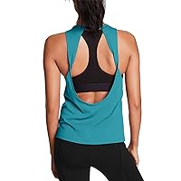 Mippo Workout Tops for Women Open Back Yoga Shirts Tank Tops Athletic Tops Gym Workout Clothes
