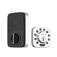 U-Bolt Bluetooth Enabled Keypad Smart 5-in-1 Keyless Entry | Smartphone App for iOS and Android | Anti-peep Code Unlock & Auto Lock | Match Home Aesthetics, Satin Nickel