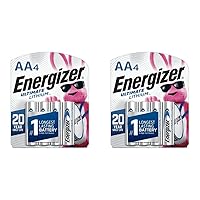 Energizer AA Batteries, Ultimate Lithium Double A Battery, 4 Count (Pack of 2)