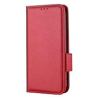 Case Compatible with vivo X100 Pro 5G,PU Leather Case & Standable Flip Case,Wallet Design with Card Slot Red