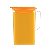 LocknLock Aqua Fridge Door Water Jug with Handle BPA Free Plastic Pitcher with Flip Top Lid Perfect for Making Teas and Juices, 2 Quarts, Orange