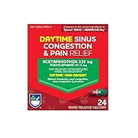 Rite Aid Non-Drowsy Daytime Sinus Congestion & Pain Relief, Rapid Release Gelcaps - 24 Count | Nasal Decongestant | Cold Medicine for Adults | Allergy Medication | Allergy Relief | Sinus Relief