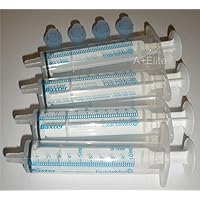 ExactaMed Oral Liquid Medication Syringe 10cc/10mL 4/PK Clear Medicine Dose Dispenser With Cap Exacta-Med BAXTER Comar Latex Free