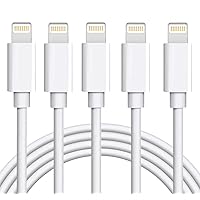 iPhone Charger Cable 5 Pack 6FT USB Fast Charging Syncing Cord Cables Compatible iPhone 14/13/12/11/XS/Max/XR/X/8/8Plus/7/7P/6S/iPad/IOS White