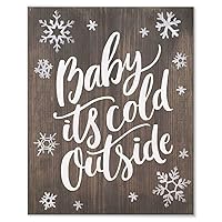 ArogGeld Rustic Wooden Baby Its Cold Outside Sign