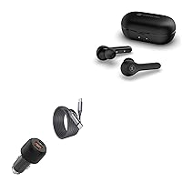 Car Charger Compatible with Motorola Buds+ - PD Car Charger Bundle (65W), Power Delivery Cable Car Adapter - Jet Black